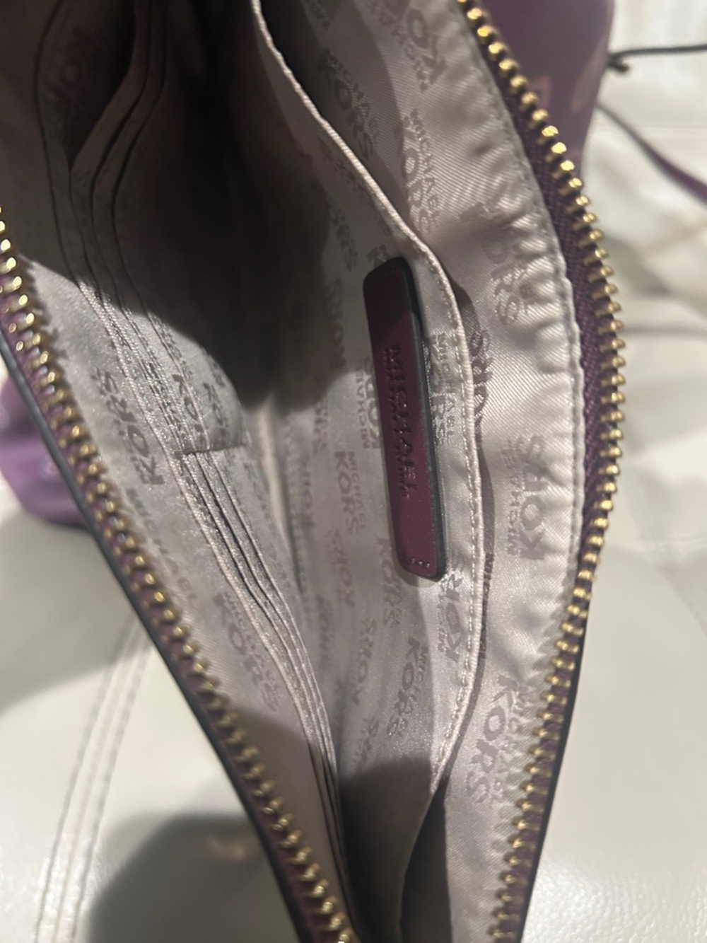 Michael Kors Purple Paisley Tote with Matching Wristlet Set - Picture 12 of 13
